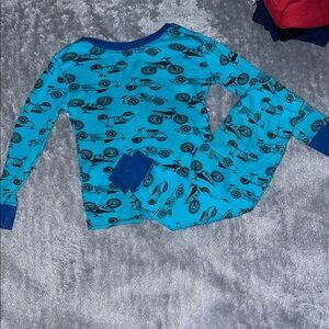 Blue and Black Dirt Bike Car and Motorcycle Pajama Set 🩵🖤